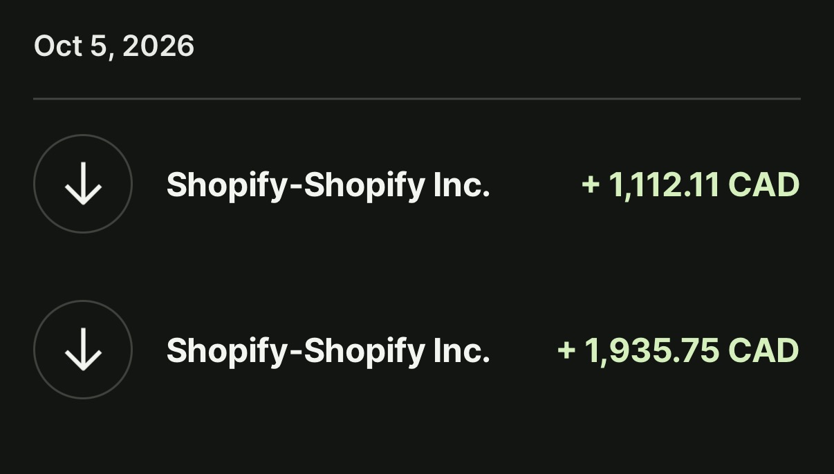 Shopify payout notifications in Canadian dollars